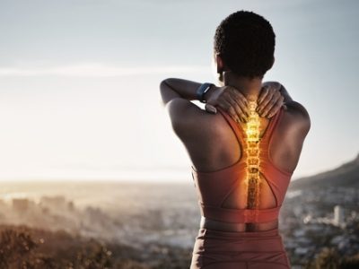 Spine,Injury,,Skeleton,And,Back,Pain,Of,Fitness,Woman,On